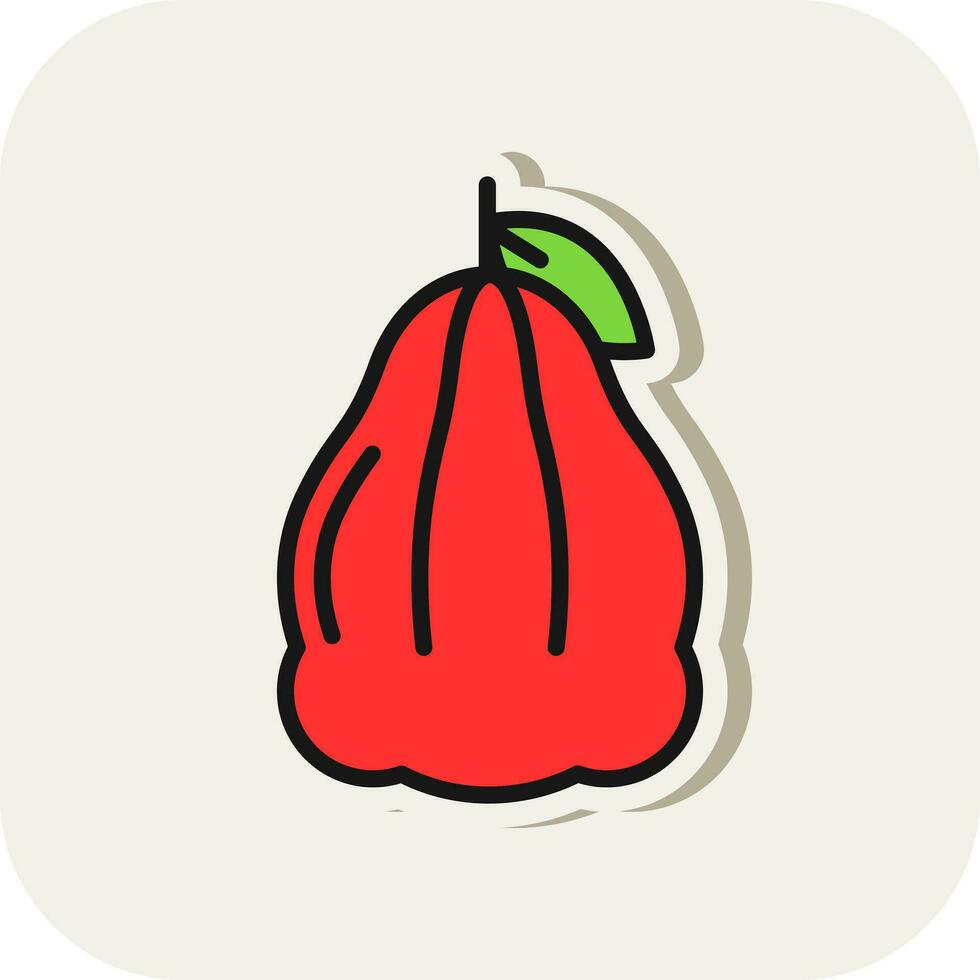 Rose Apple Vector Icon Design
