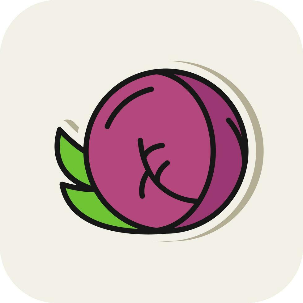 Red Cabbage Vector Icon Design