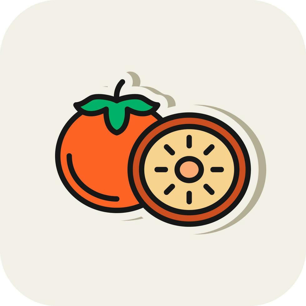 Persimmon Vector Icon Design