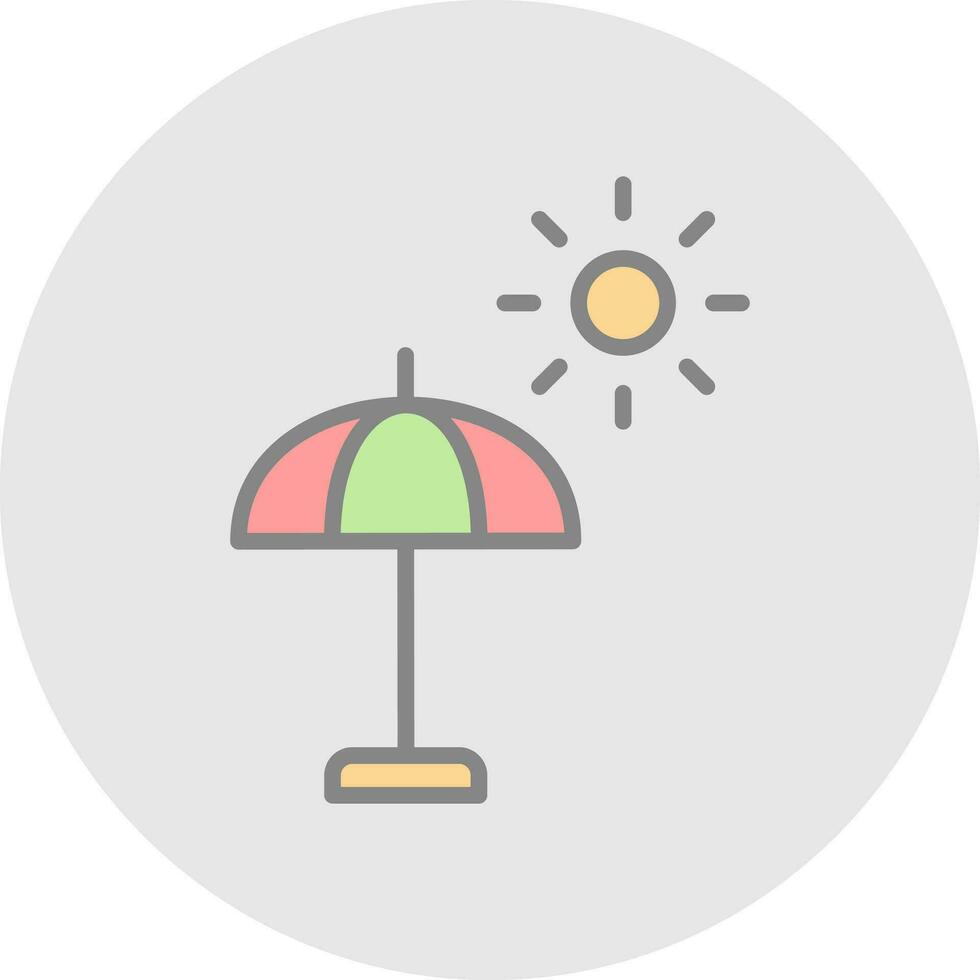 Sun Umbrella  Vector Icon Design