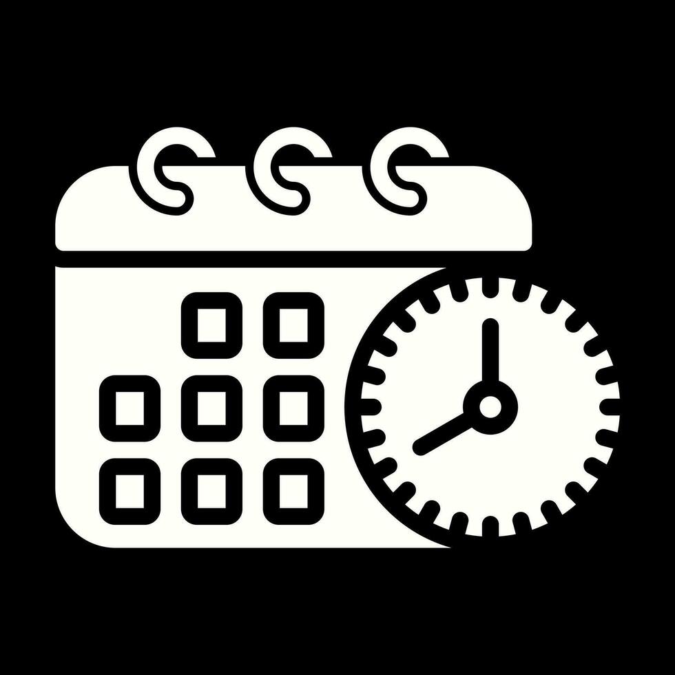 Calendar with clock Vector Icon