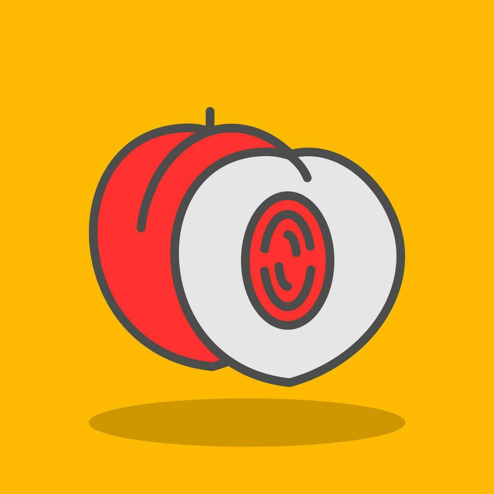 Nectarine Vector Icon Design