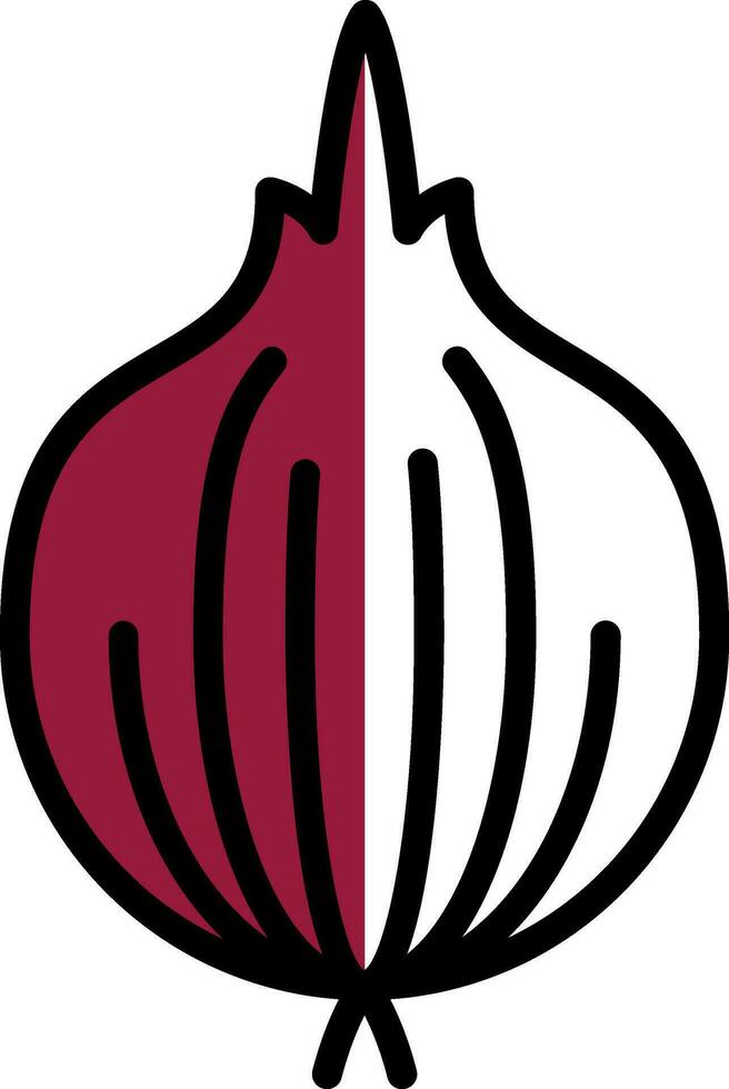 Red Onion Vector Icon Design