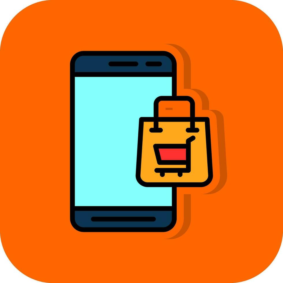 Mobile Shopping  Vector Icon Design