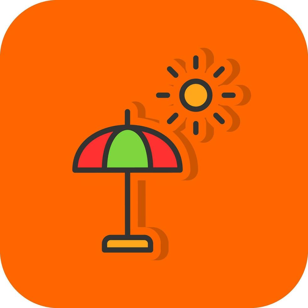 Sun Umbrella  Vector Icon Design