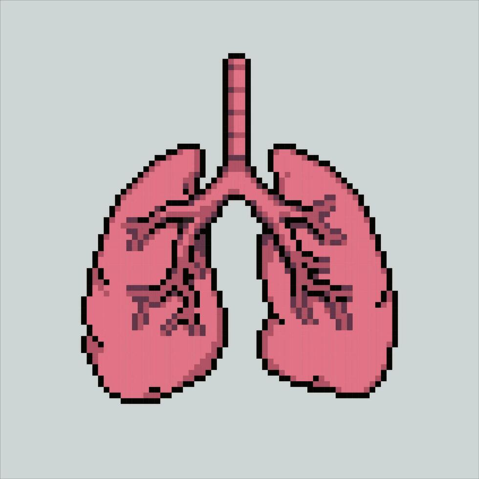 Pixel art illustration Lungs. Pixelated Lungs. Lungs Organ icon pixelated for the pixel art game and icon for website and video game. old school retro. vector