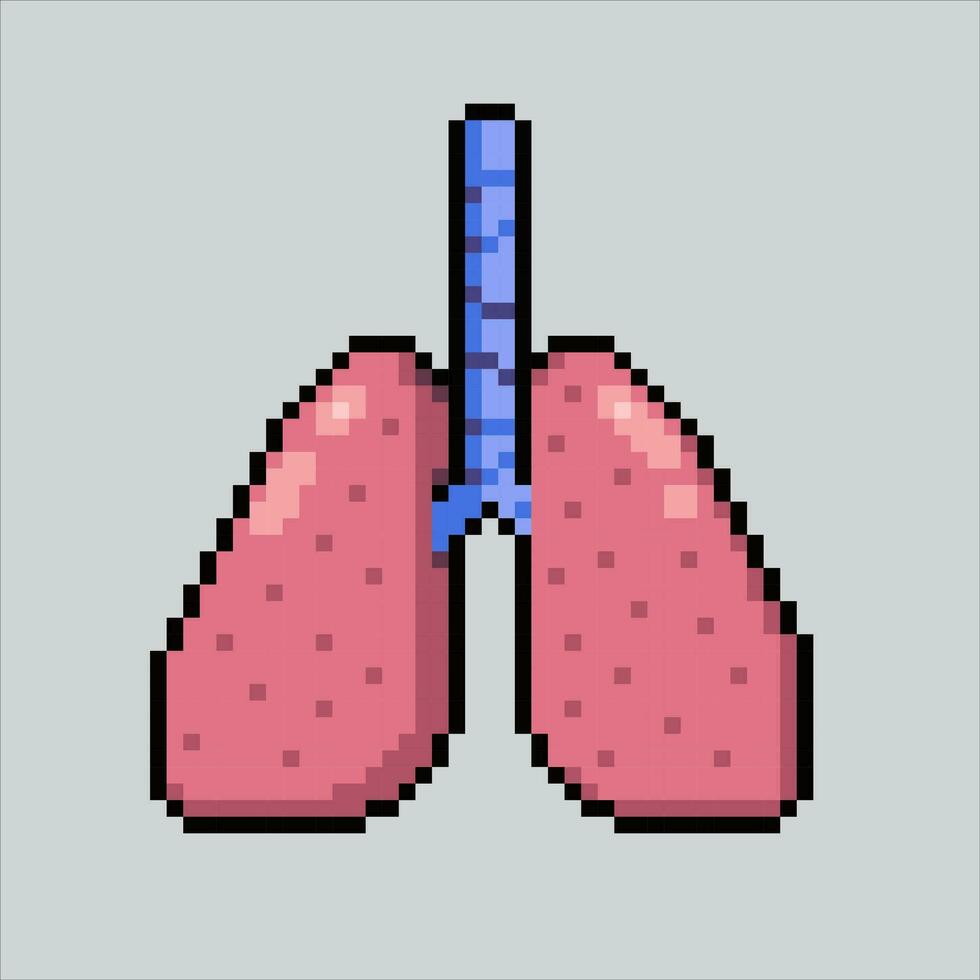 Pixel art illustration Lungs. Pixelated Lungs. Lungs Organ icon pixelated for the pixel art game and icon for website and video game. old school retro. vector