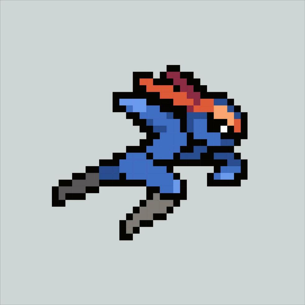 Pixel art illustration Ninja. Pixelated Ninja. Ninja icon pixelated for the pixel art game and icon for website and video game. old school retro. vector