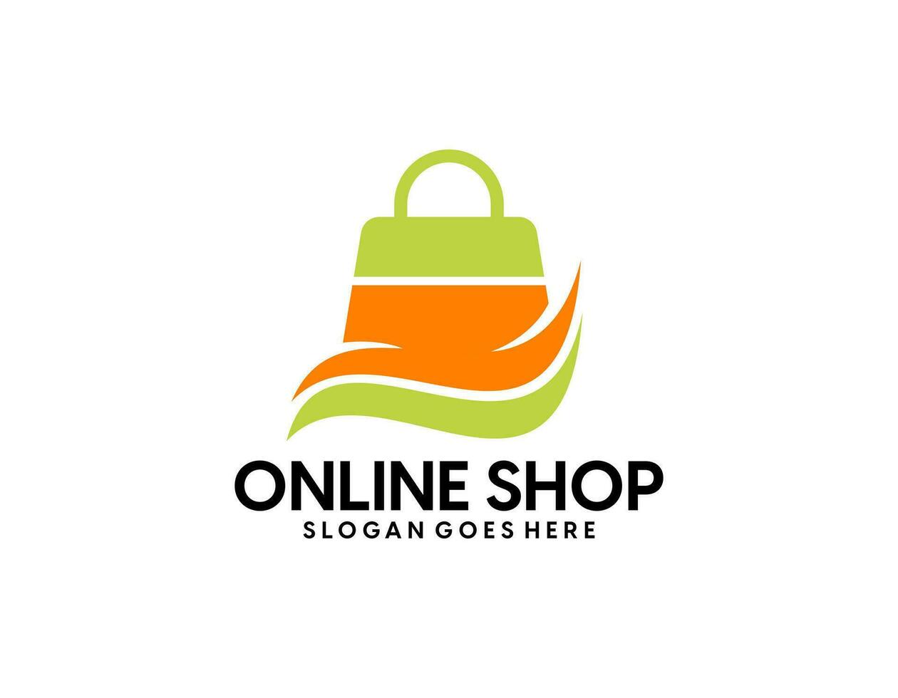 Online shopping logo design template vector