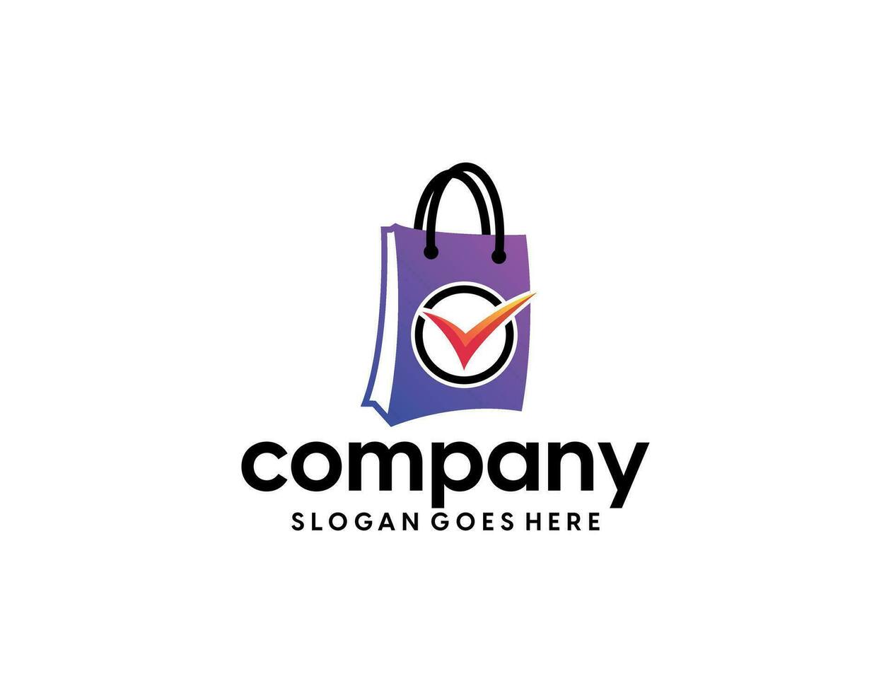 Creative modern abstract eCommerce logo design, colorful gradient online shopping bag logo design template vector