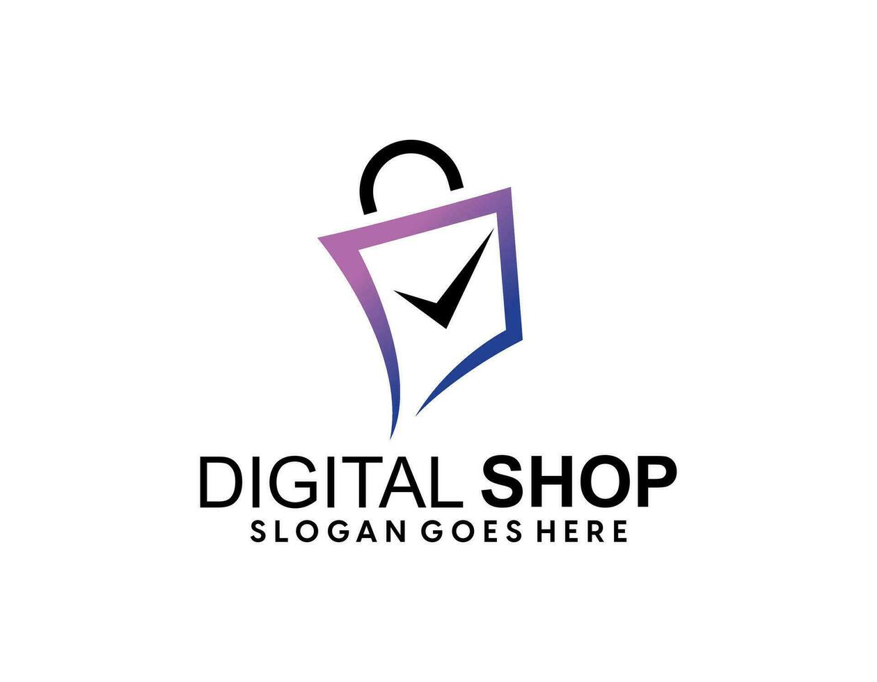 Online shop vector logo for business.