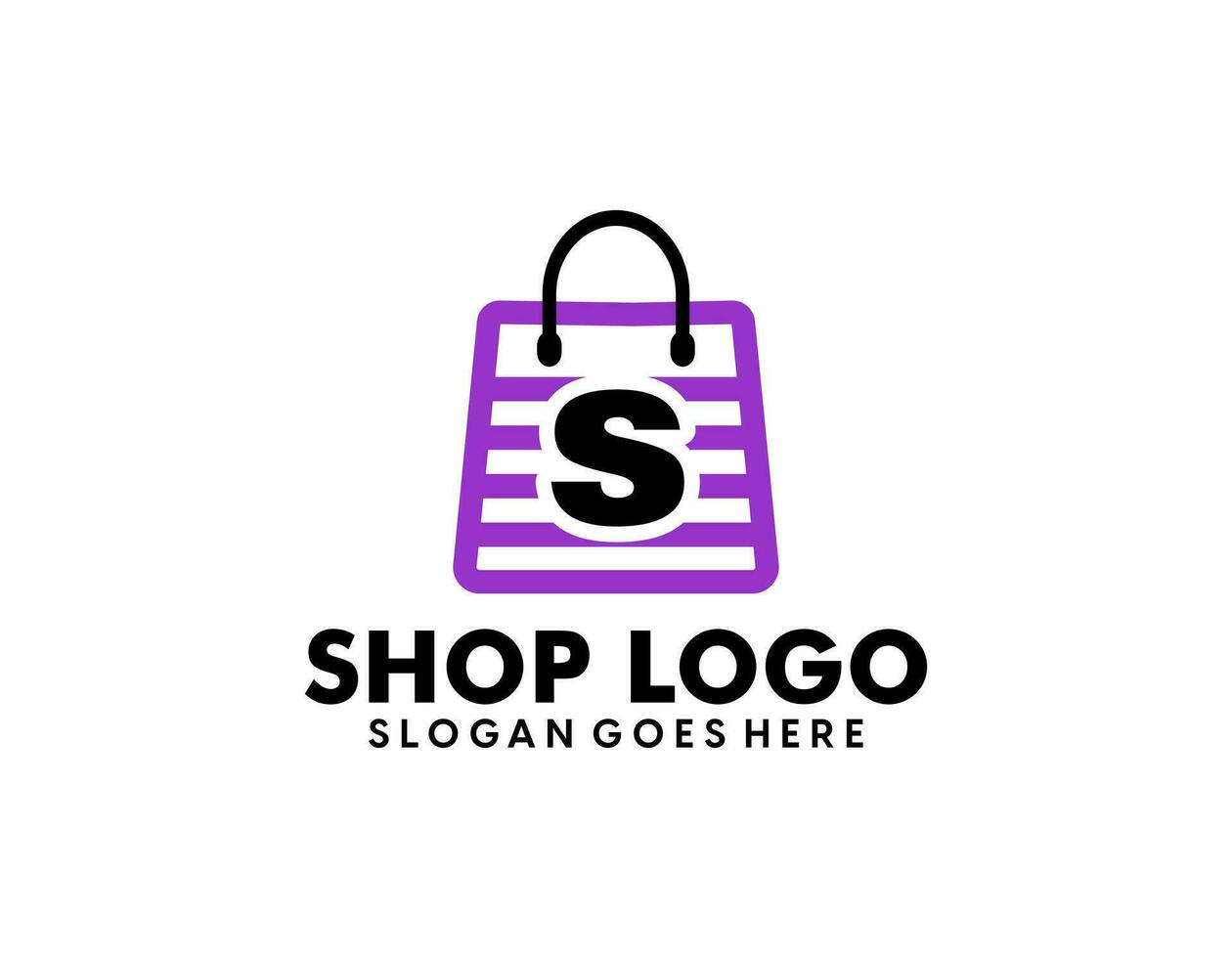 bolso logo para shope y letra s logo vector. resumen negocio logo diseño. vector