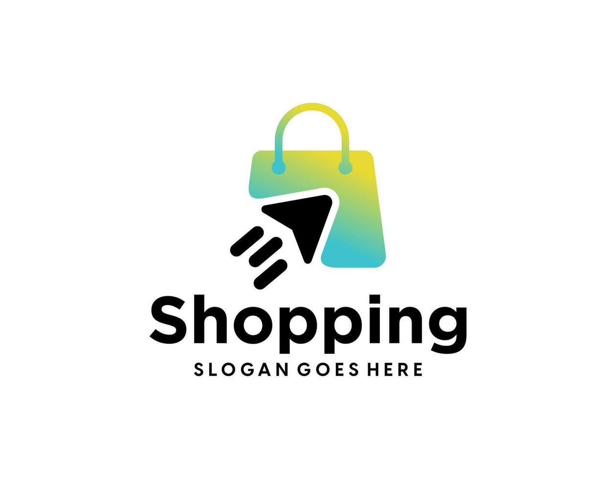 Online Shop Logo designs Template. Illustration vector graphic of pointer arrow and shop bag combination logo design concept. Perfect for Ecommerce,sale, discount or store web element. Company emblem