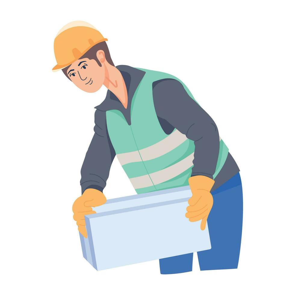 Trendy Worker Carrying vector