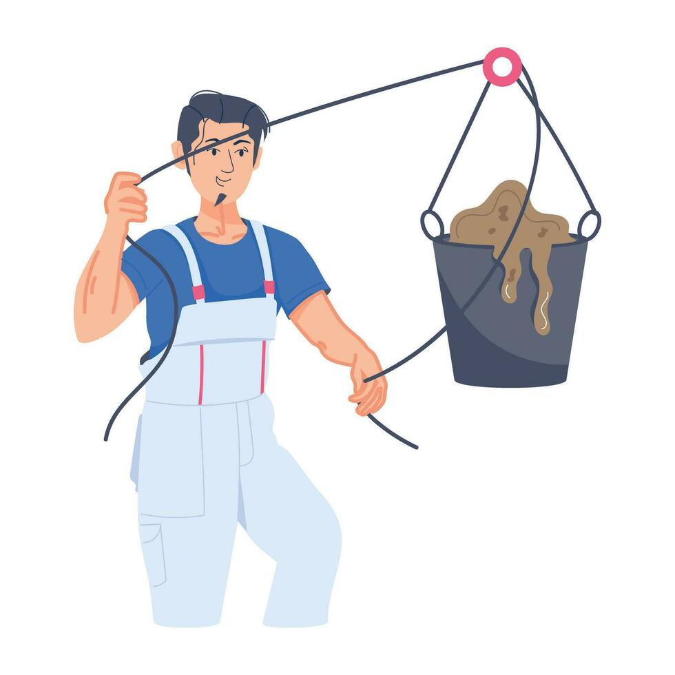 Trendy Construction Bucket vector