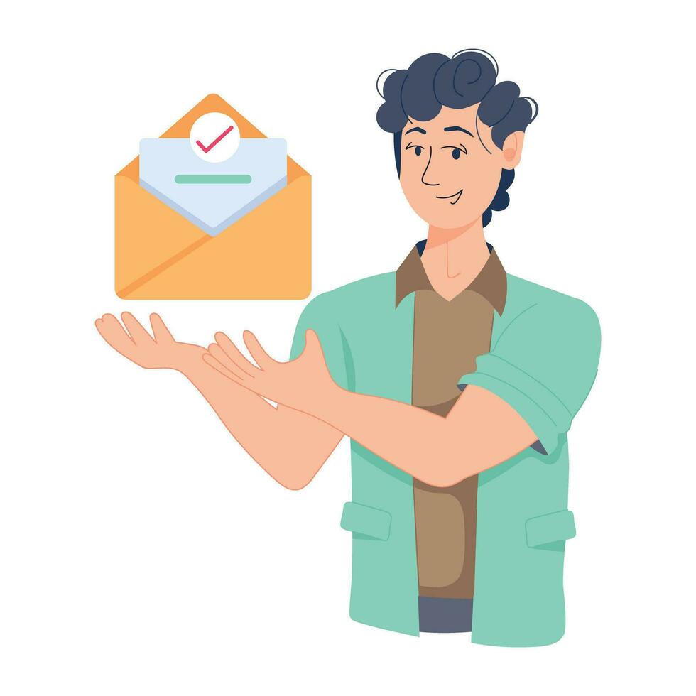 Trendy Mail Sent vector