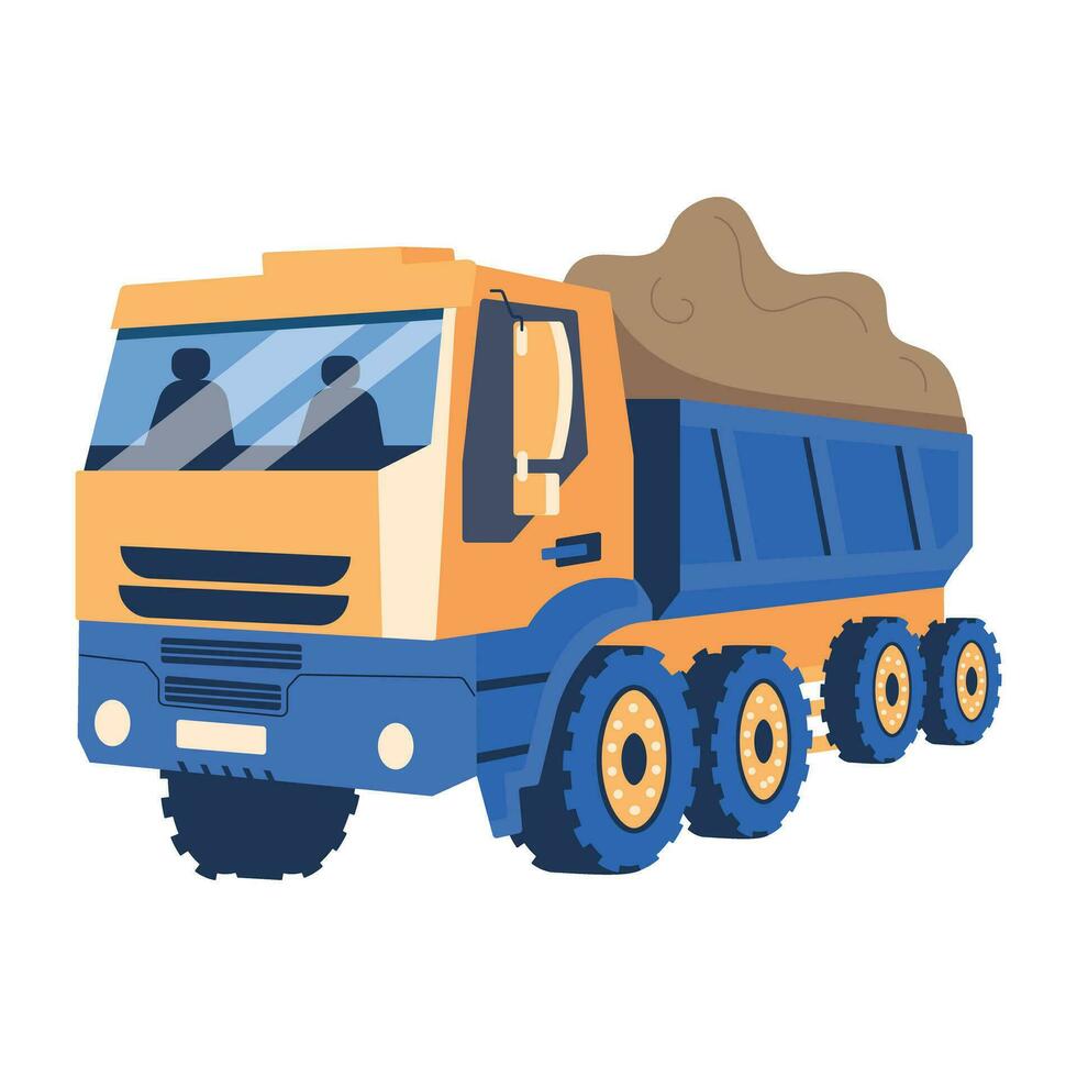 Trendy Construction Truck vector