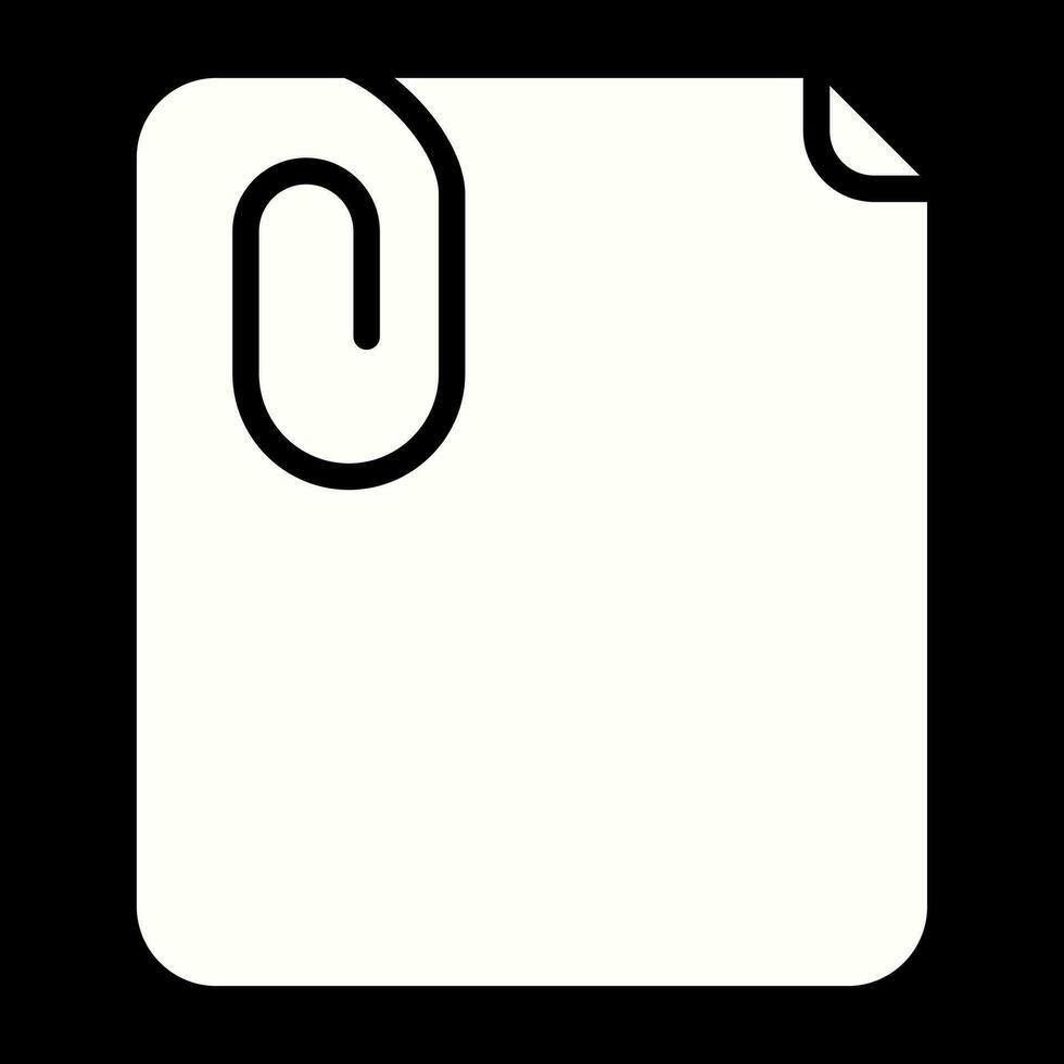 Paperclip with paper Vector Icon