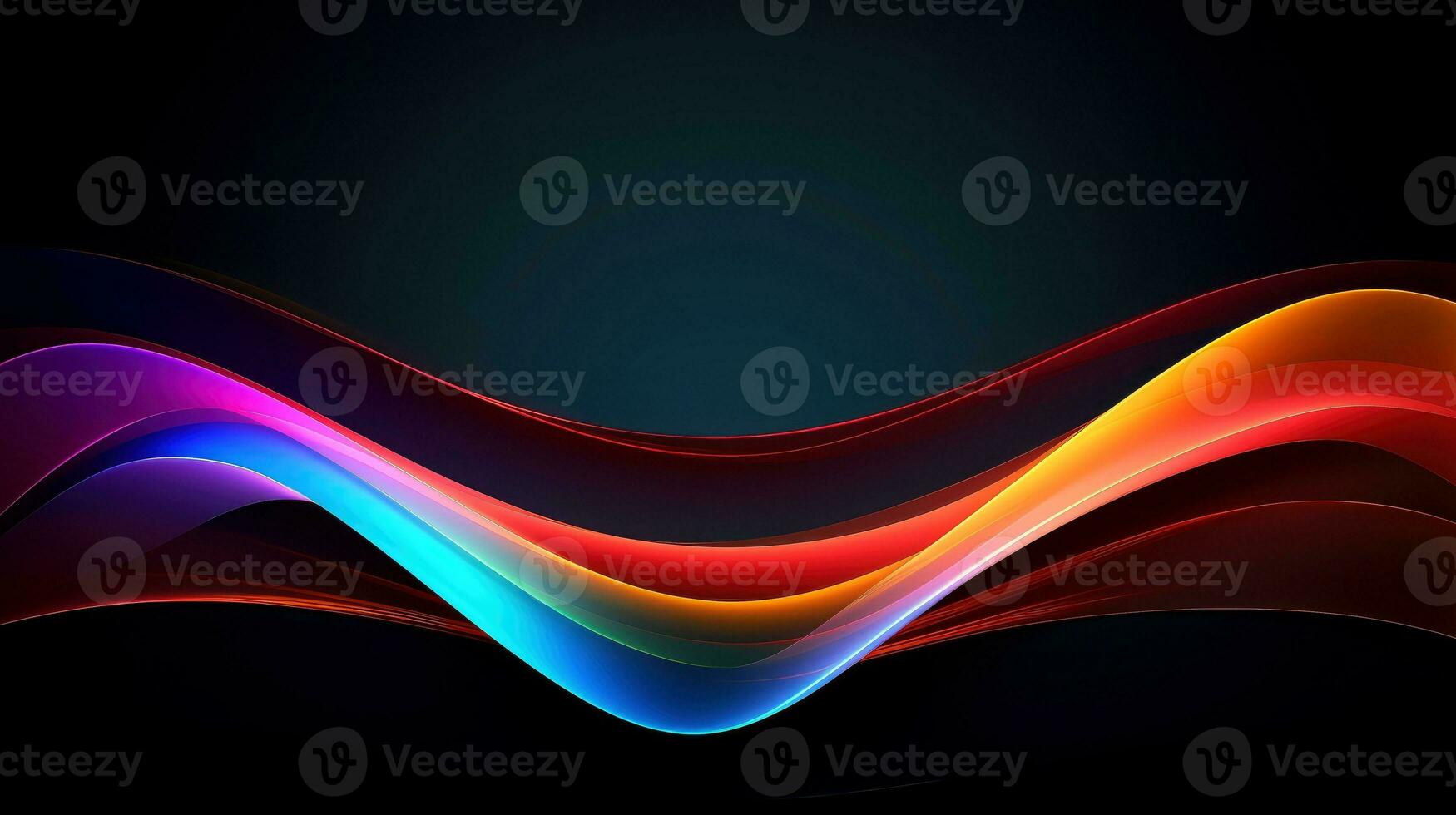 Abstract multicolor wavy line of light, neon glowing lines, magic energy space light concept, abstract background wallpaper design, Generative AI illustration photo