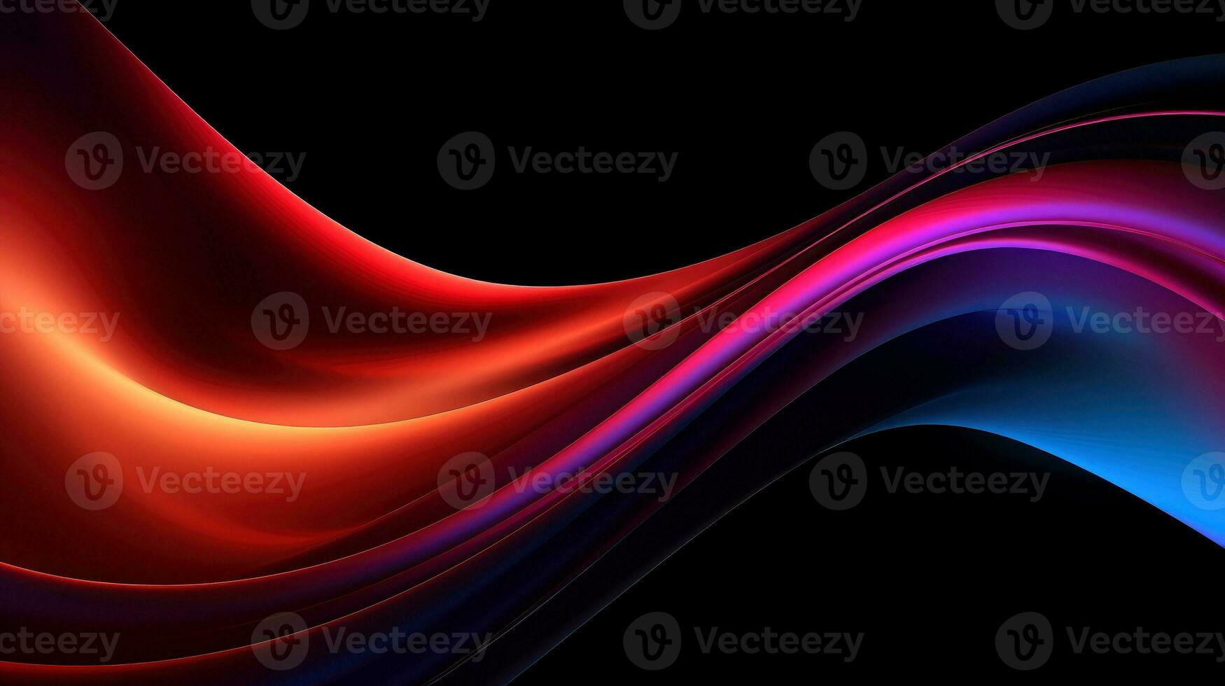 Abstract multicolor wavy line of light, neon glowing lines, magic energy space light concept, abstract background wallpaper design, Generative AI illustration photo