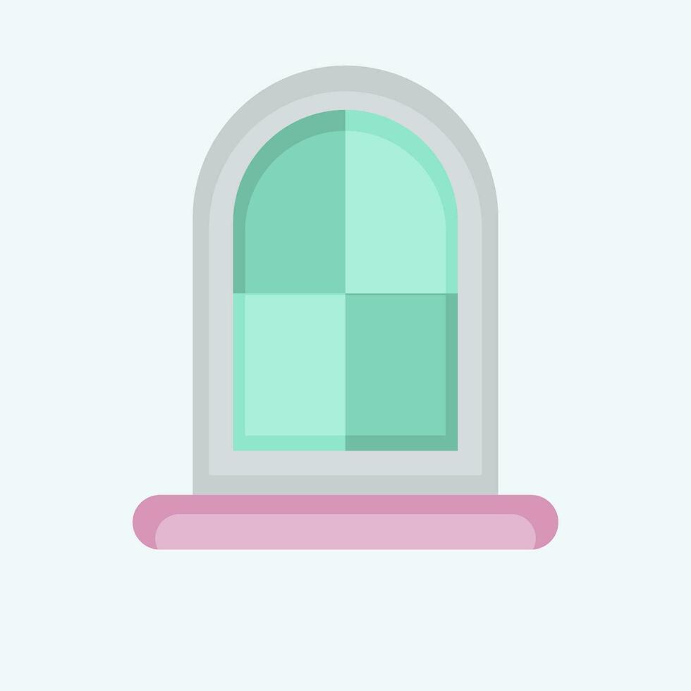 Icon Window. related to Building Material symbol. flat style. simple design editable. simple illustration vector