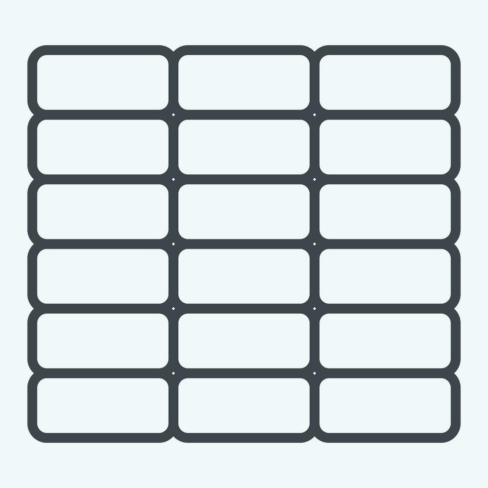 Icon Wall. related to Building Material symbol. line style. simple design editable. simple illustration vector