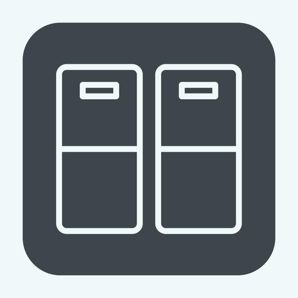Icon Door light Switch. related to Building Material symbol. glyph style. simple design editable. simple illustration vector