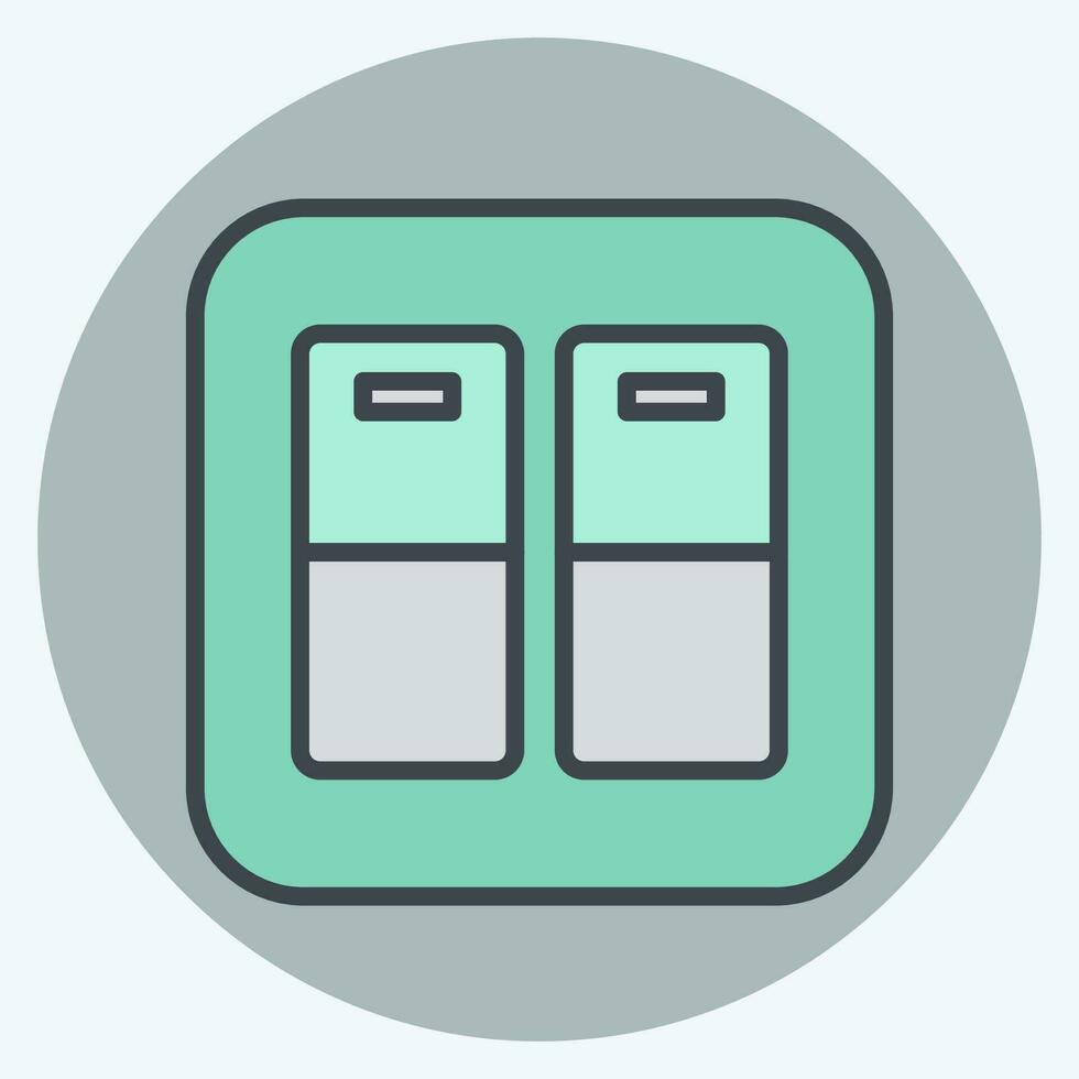 Icon Door light Switch. related to Building Material symbol. color mate style. simple design editable. simple illustration vector