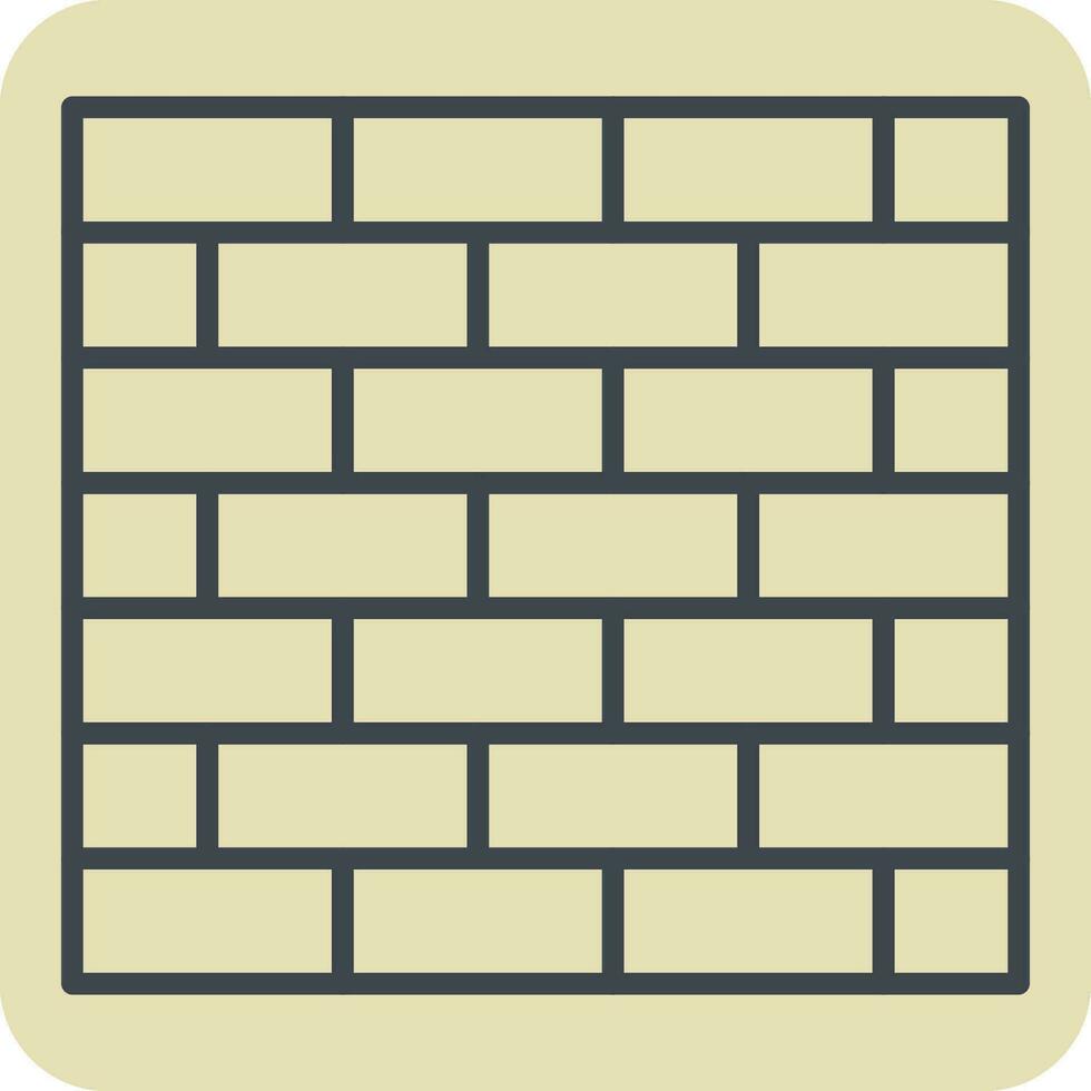 Icon Outer Wall. related to Building Material symbol. hand drawn style. simple design editable. simple illustration vector