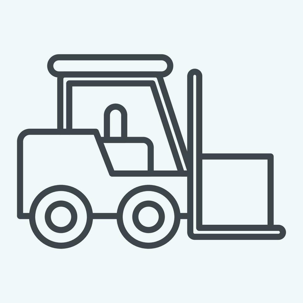 Icon Fork Lift. related to Building Material symbol. line style. simple design editable. simple illustration vector