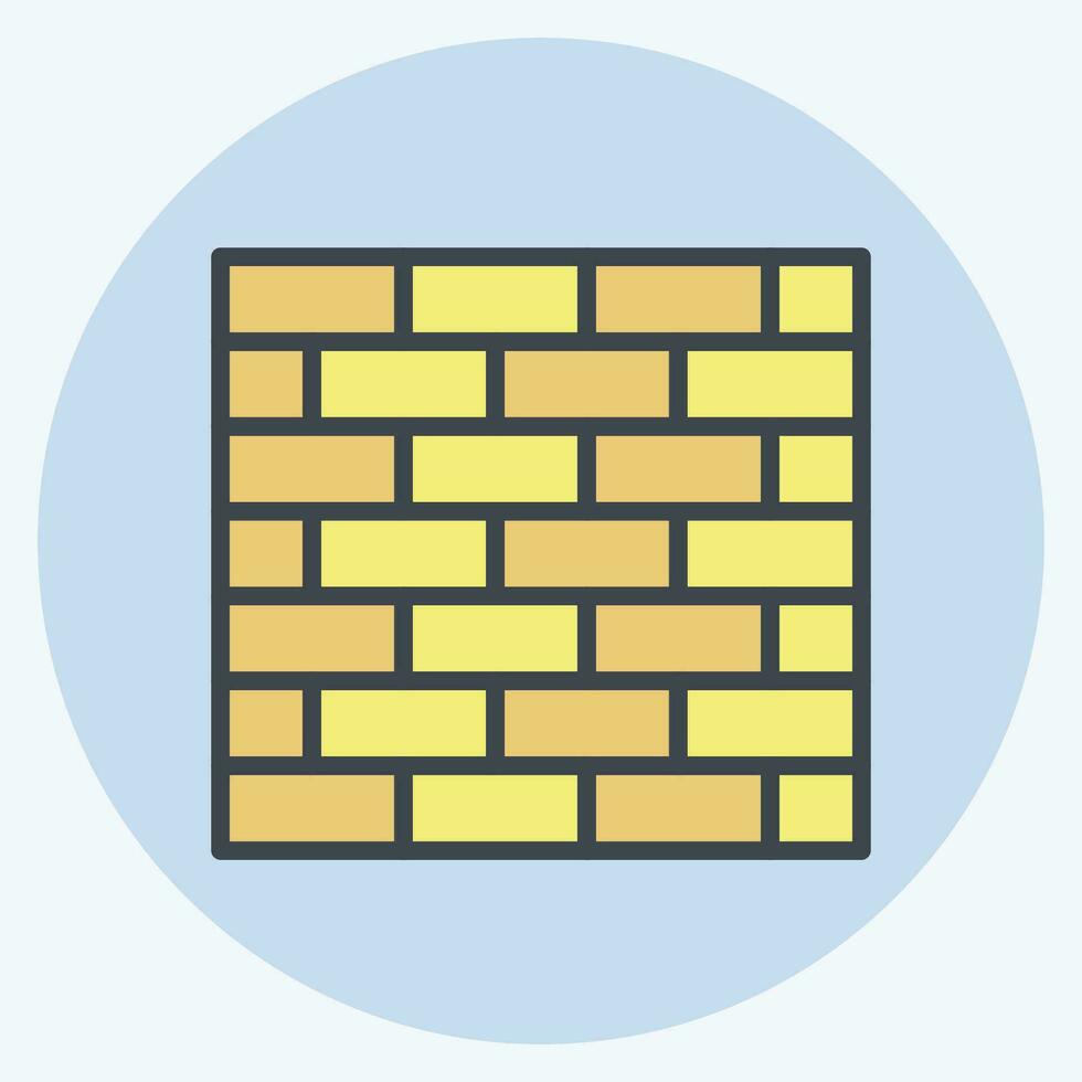Icon Outer Wall. related to Building Material symbol. color mate style. simple design editable. simple illustration vector