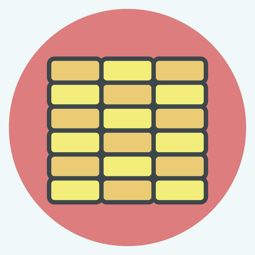 Icon Wall. related to Building Material symbol. color mate style. simple design editable. simple illustration vector