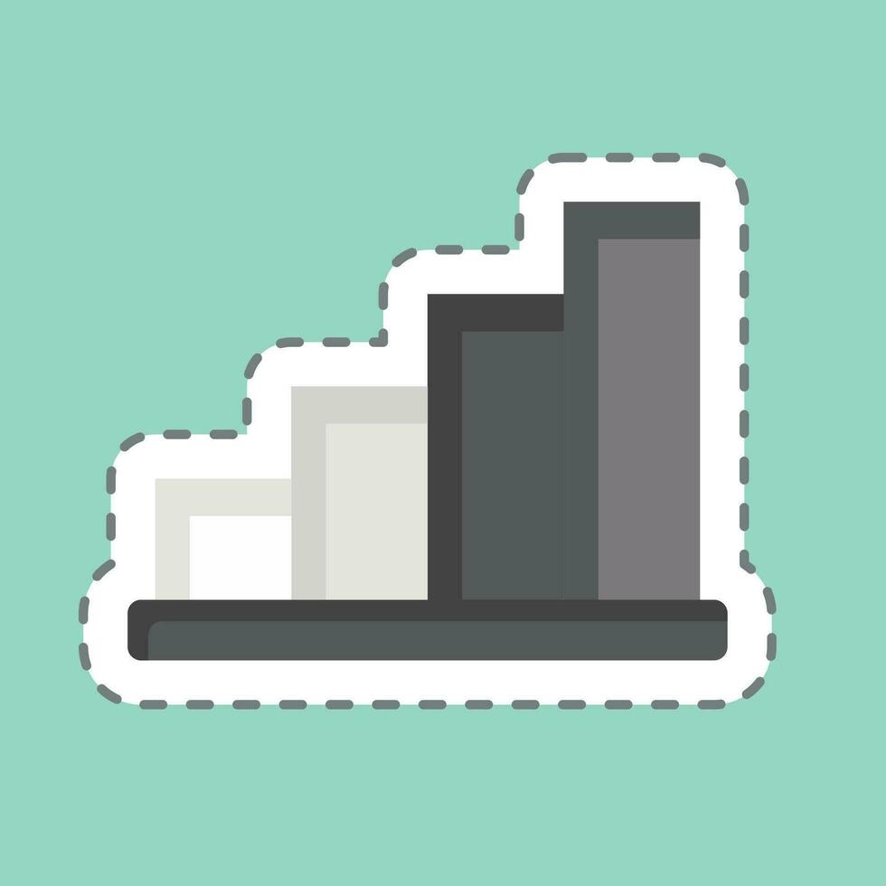 Sticker line cut Stairs. related to Building Material symbol. simple design editable. simple illustration vector