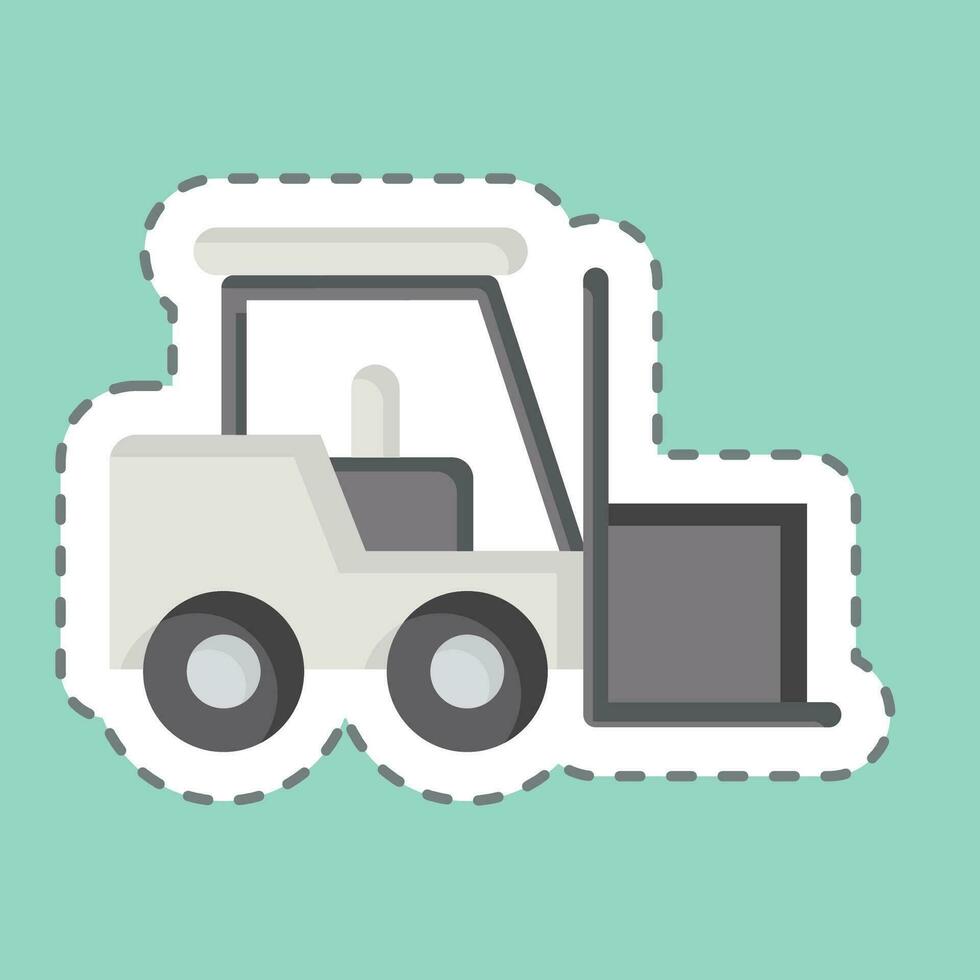 Sticker line cut Fork Lift. related to Building Material symbol. simple design editable. simple illustration vector