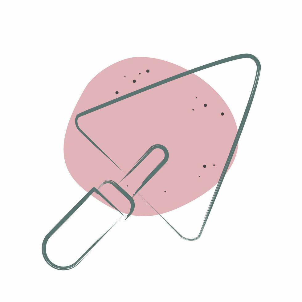 Icon Trowel 2. related to Building Material symbol. Color Spot Style. simple design editable. simple illustration vector