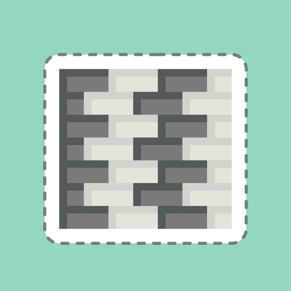 Sticker line cut Outer Wall. related to Building Material symbol. simple design editable. simple illustration vector