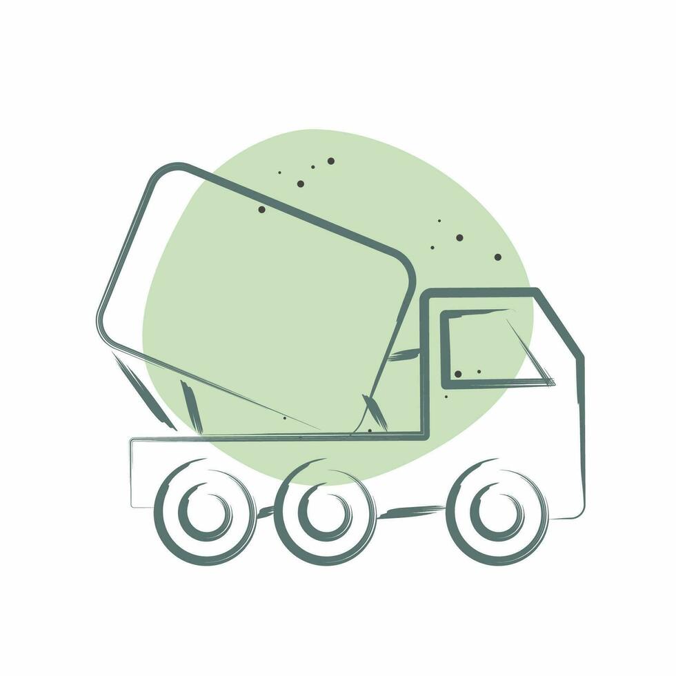Icon Truck Mixer. related to Building Material symbol. Color Spot Style. simple design editable. simple illustration vector