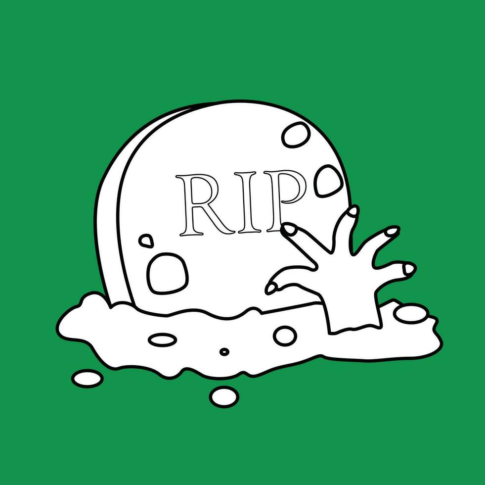 RIP Grave Cartoon Digital Stamp Outline vector
