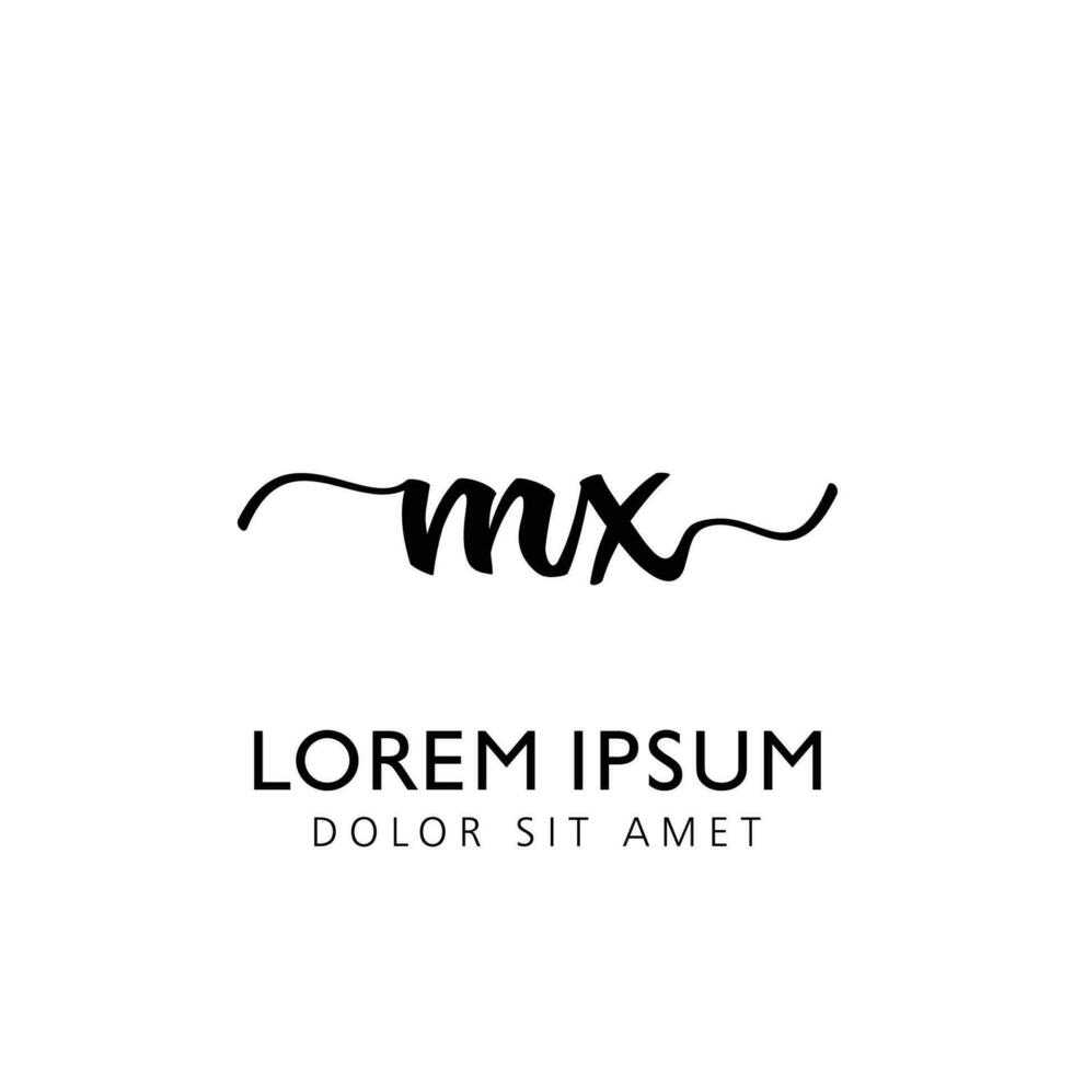 MX Initial Handwriting Template Design vector