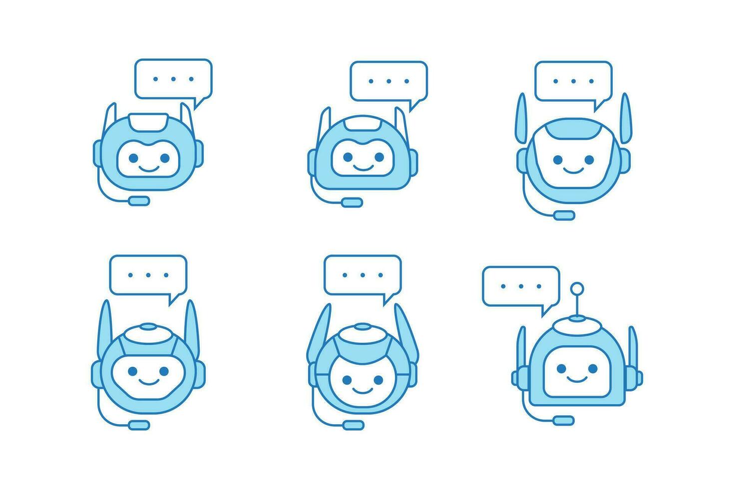 Chatbot Icon or Virtual Assistant Icon Design with Bubble Speech and Headset Icon vector