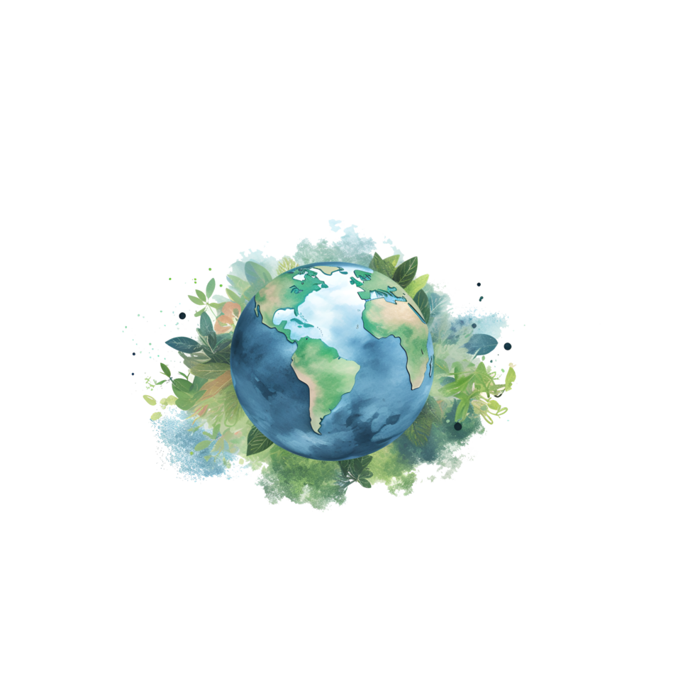 Earth cartoon traditionally Planet transparent background generative with ai png