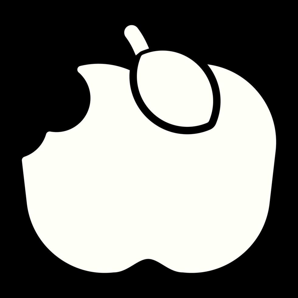 manzana comido vector icono