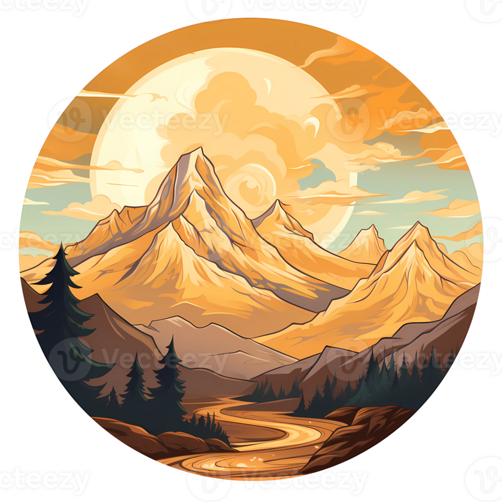 Ai generated mountain landscape clipart 28073645 png