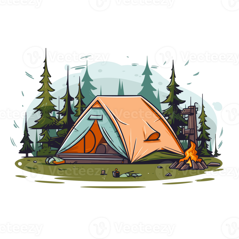Ai generated camping tent in the forest 28073649 PNG