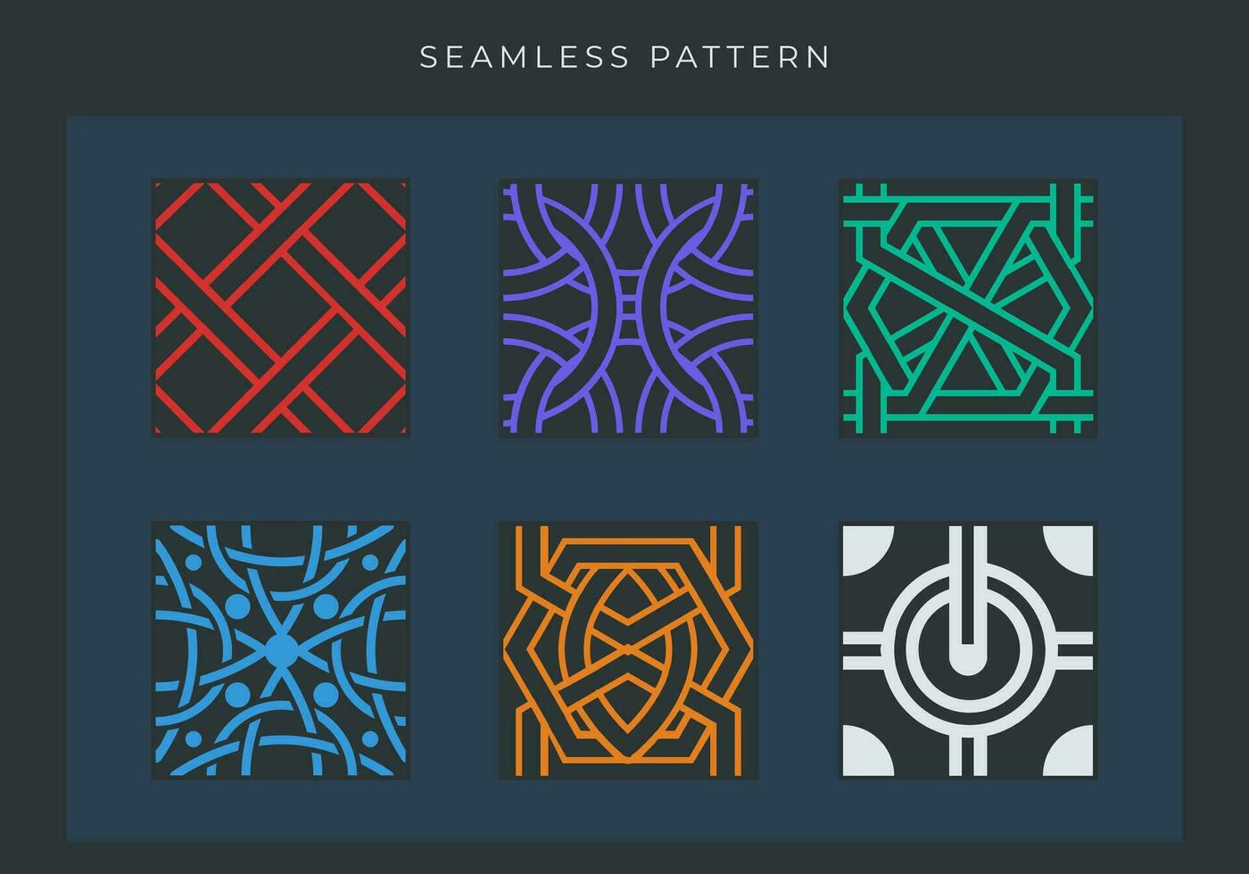 Set of Geometry over lapping outline seamless pattern element vector for background. Modern and stylish shape texture. Fit for banner, backdrop, poster, fabrique, cover. Vector Eps 10