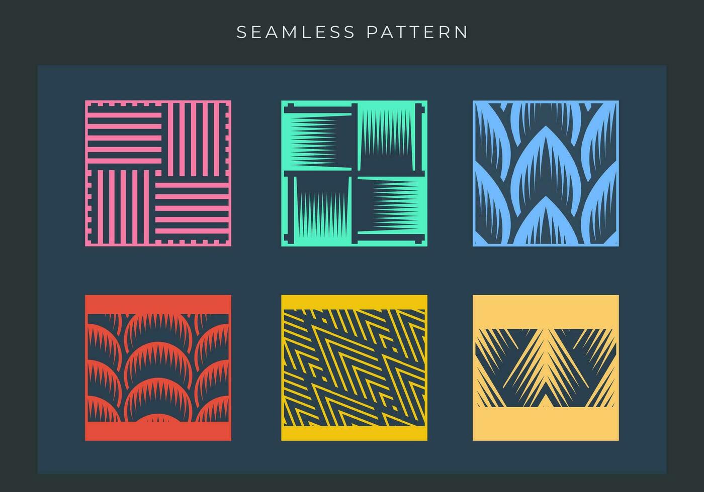 Set of Geometry over lapping outline seamless pattern element vector for background. Modern and stylish shape texture. Fit for banner, backdrop, poster, fabrique, cover. Vector Eps 10