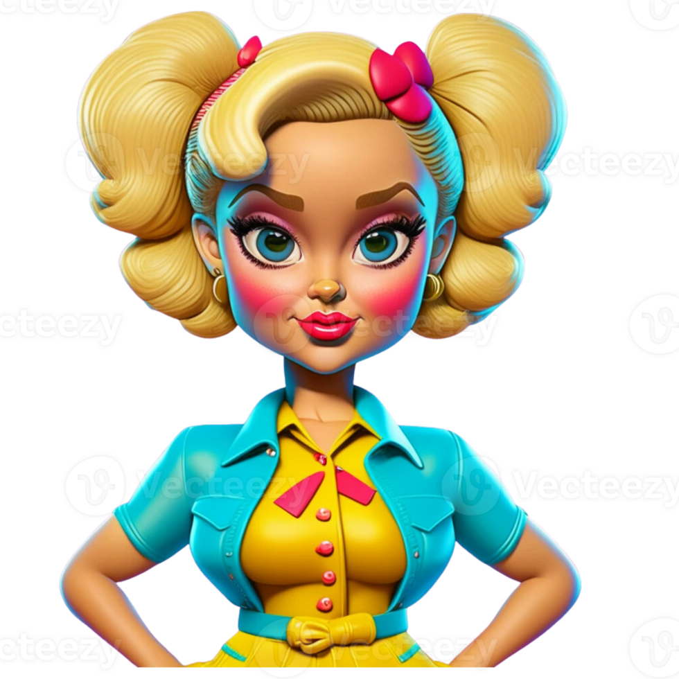 Pop Art Inspired Girls AI Generated png