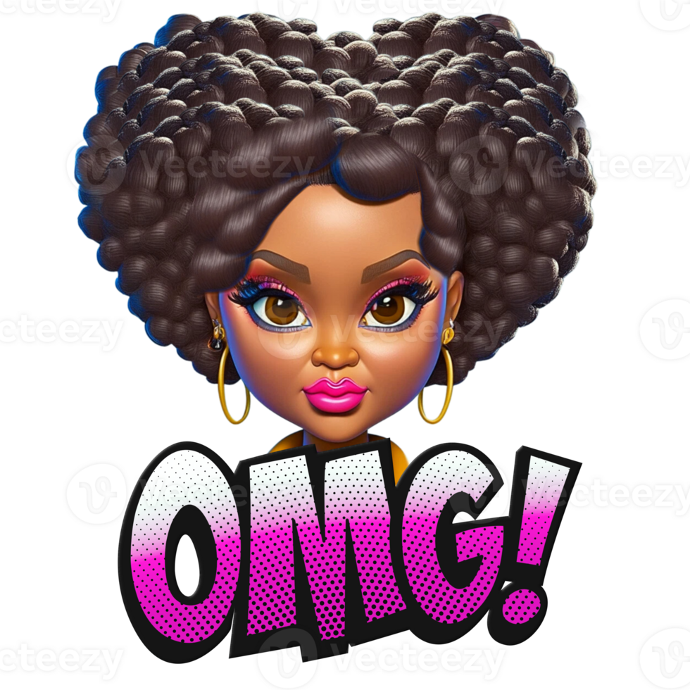 OMG Pop Art Inspired Girls AI Generated png
