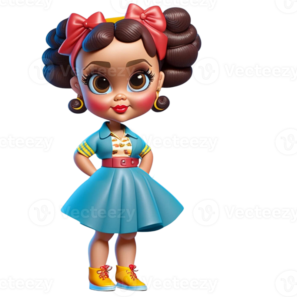 Retro Era Girls AI Generated Enhanced png