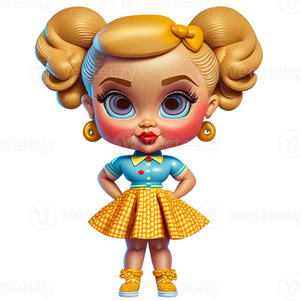 Retro Era Girls AI Generated png